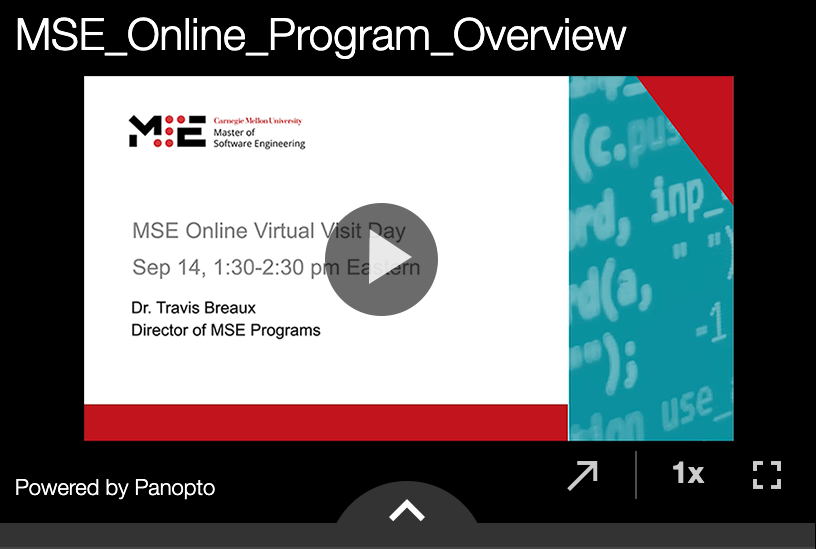 image of the opening slide from a recording of the Fall 2022 MSE Online Information Session.